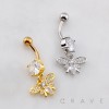 DANGLE QUEEN BEE MULTI CZ BELLY BUTTON NAVEL RING 316L SURGICAL STEEL DANGLE QUEEN BEE MULTI CZ BELLY BUTTON NAVEL RING 316L SURGICAL STEEL